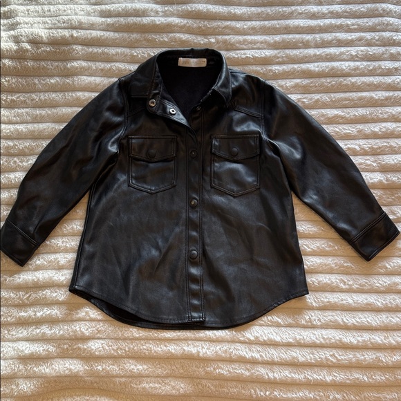 Zara Other - Zara Kids Faux Leather Shirt Jacket Small 6